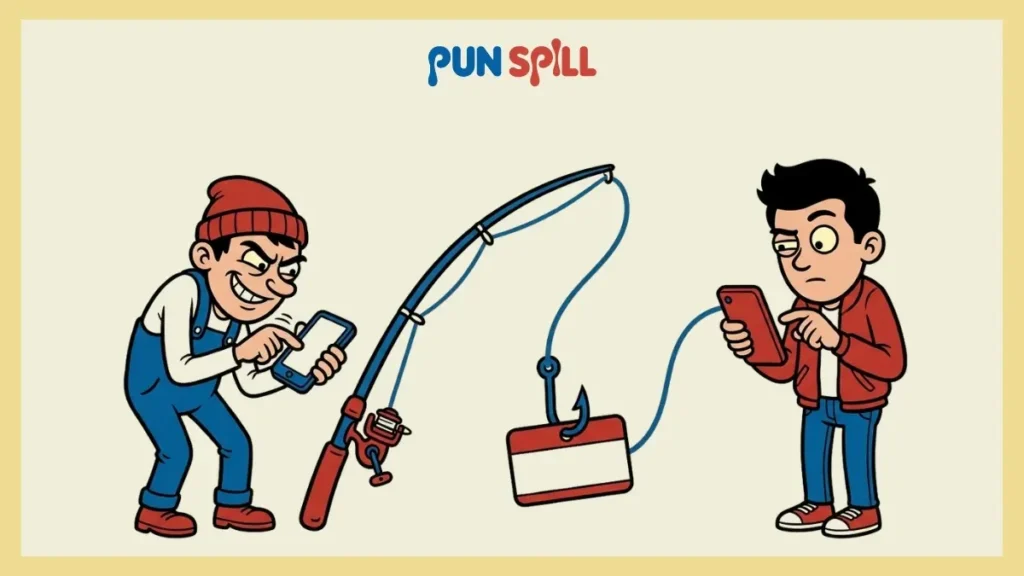 Candice joke texting setup illustration with a smug sender baiting a suspicious friend using blank phone screens