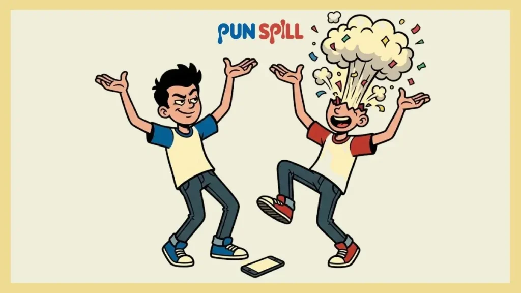 Two energetic characters dramatically doing the palms-up hand gesture associated with the 67 meaning slang.