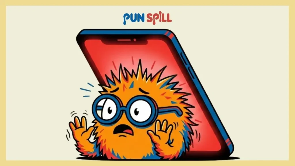 A humorous cartoon showing phone anxiety related to the icl meaning in texts