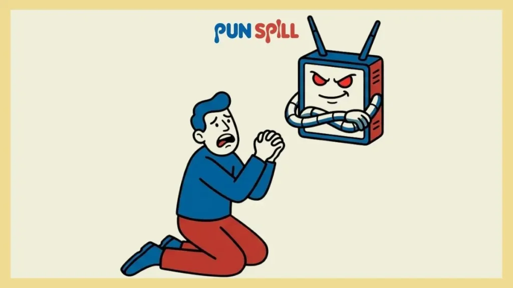 A character falling to their knees in dramatic despair toward a smug anthropomorphic Wi-Fi router, showing the TFW meaning for bad internet connections.