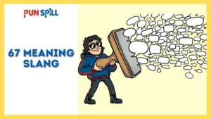 A sarcastic character wearing sunglasses deflecting blank speech bubbles to reply to the 67 meaning slang.