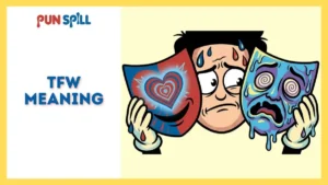 A confused character holding two distinct theatrical masks, visualizing the difference between the TFW meaning and MFW.